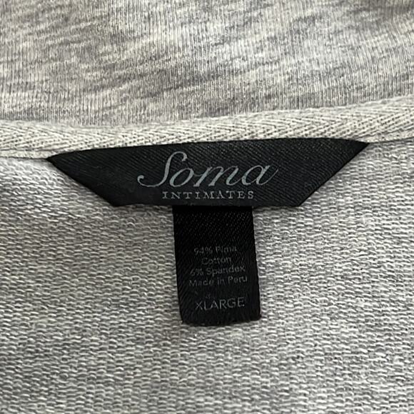 Soma Size Large Gray Heather Knit Jacket Snap Closure Long Sleeves Pockets - Picture 4 of 9